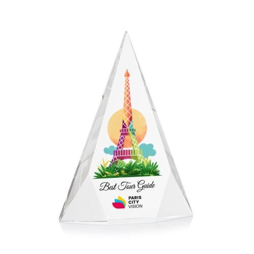 Corporate Awards - Full Color Awards - Rochester Full Color Clear Pyramid Crystal Award
