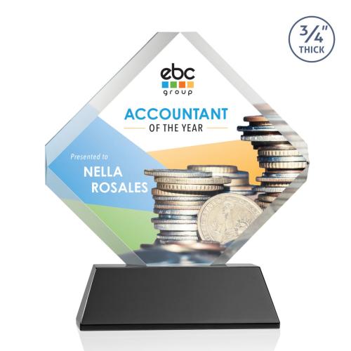 Corporate Awards - Full Color Awards - Toulon on Newhaven Full Color Black Crystal Award
