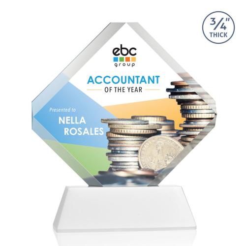 Corporate Awards - Full Color Awards - Toulon on Newhaven Full Color White Crystal Award