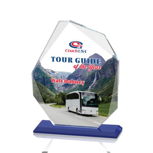 Corporate Awards - Glass Awards - Colored Glass Awards - Durham Full Color Crystal Award