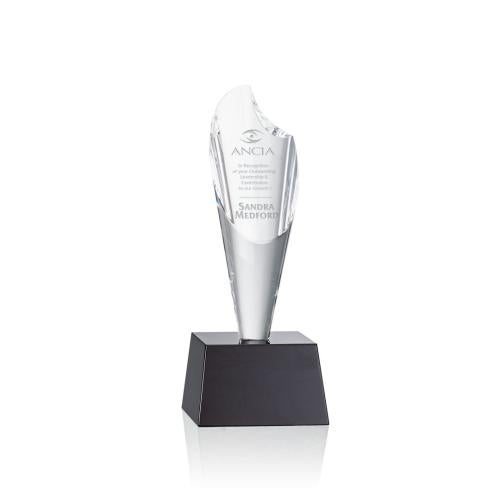 Corporate Awards - Crystal Awards - Crystal Flame Awards - Trinity Torch - Black