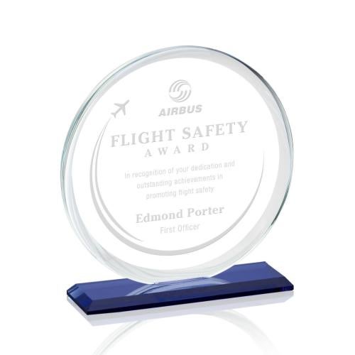 Corporate Awards - Glass Awards - Colored Glass Awards - Verdun Circle Crystal Award