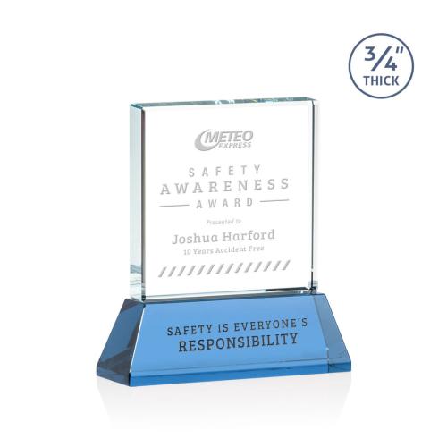 Corporate Awards - Crystal Awards - Terra Sky Blue on Newhaven Crystal Award