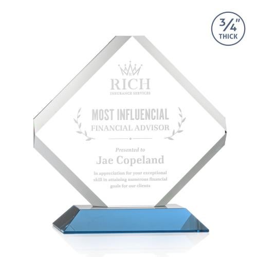 Corporate Awards - Crystal Awards - Toulon Sky Blue Crystal Award