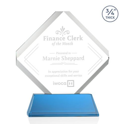 Corporate Awards - Crystal Awards - Toulon Sky Blue on Newhaven Crystal Award