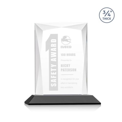 Corporate Awards - Crystal Awards - Messina Black Rectangle Crystal Award