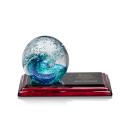 Surfside Spheres on Rosewood Base Glass Award