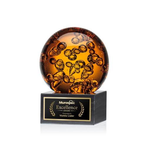 Corporate Awards - Modern Awards - Avery Spheres on Square Marble Glass Award