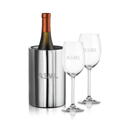 Corporate Recognition Gifts - Etched Barware - Jacobs Wine Cooler & Woodbridge Wine