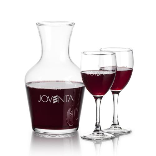 Corporate Recognition Gifts - Etched Barware - Summit Carafe & Carberry Wine