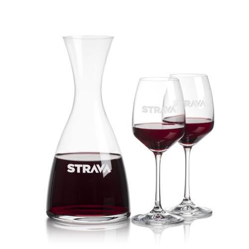 Corporate Recognition Gifts - Etched Barware - Barham Carafe & Oldham Wine