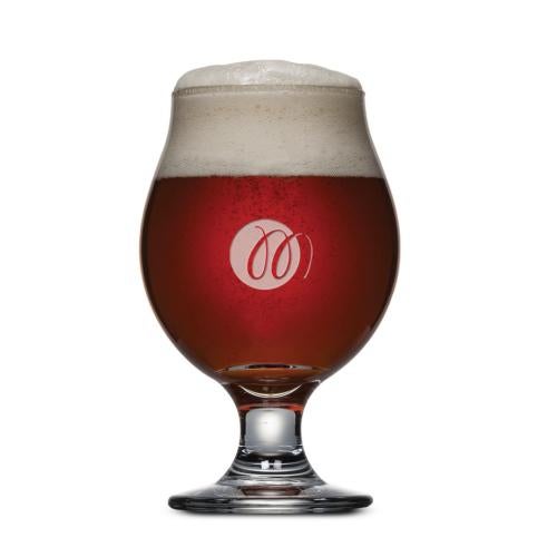 Corporate Recognition Gifts - Etched Barware - Belgian Beer Glass - Deep Etch 