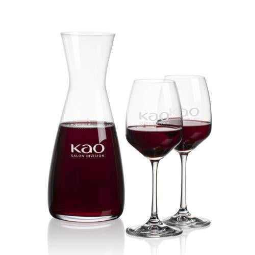 Corporate Recognition Gifts - Etched Barware - Portofino Carafe & Oldham Wine