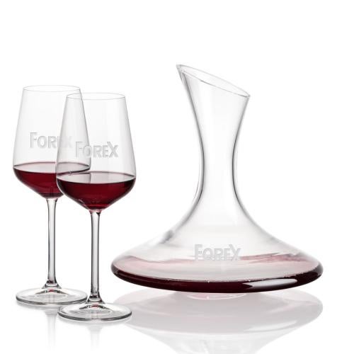 Corporate Recognition Gifts - Etched Barware - Madagascar Carafe & Elderwood Wine