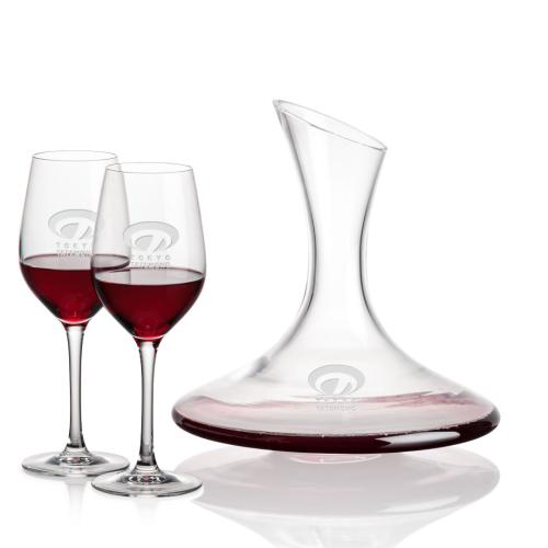 Corporate Recognition Gifts - Etched Barware - Madagascar Carafe & Lethbridge Wine