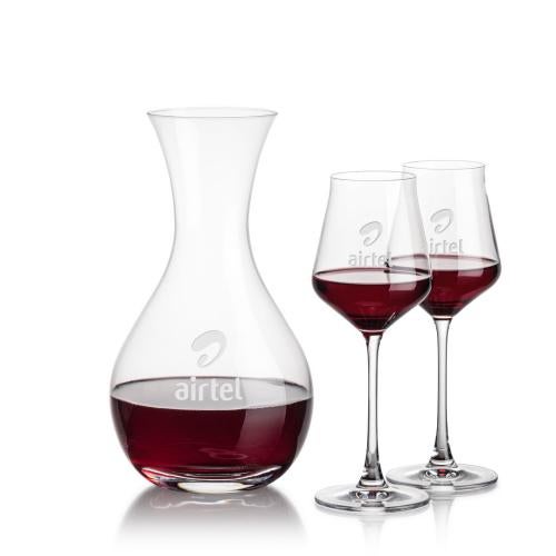Corporate Recognition Gifts - Etched Barware - Adelita Carafe & Bretton Wine