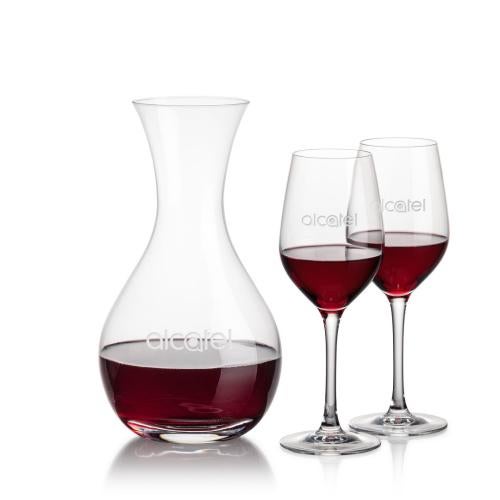 Corporate Recognition Gifts - Etched Barware - Adelita Carafe & Lethbridge Wine