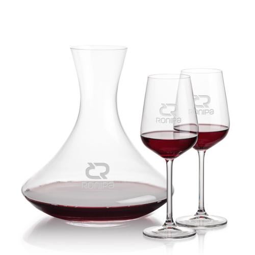Corporate Recognition Gifts - Etched Barware - Senderwood Carafe & Elderwood Wine