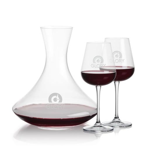 Corporate Recognition Gifts - Etched Barware - Senderwood Carafe & Howden Wine