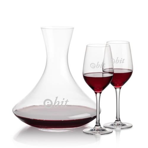 Corporate Recognition Gifts - Etched Barware - Senderwood Carafe & Lethbridge Wine