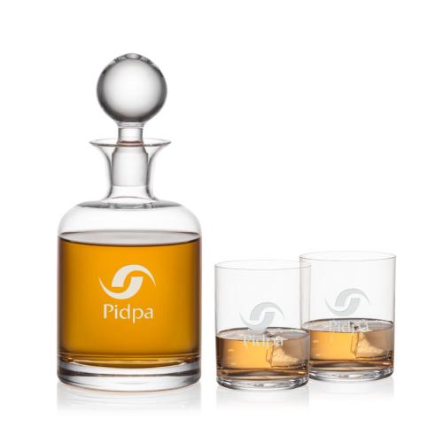 Corporate Recognition Gifts - Etched Barware - Stockton Decanter Set