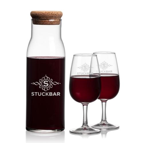 Corporate Recognition Gifts - Etched Barware - Aviston Carafe & Vantage Wine