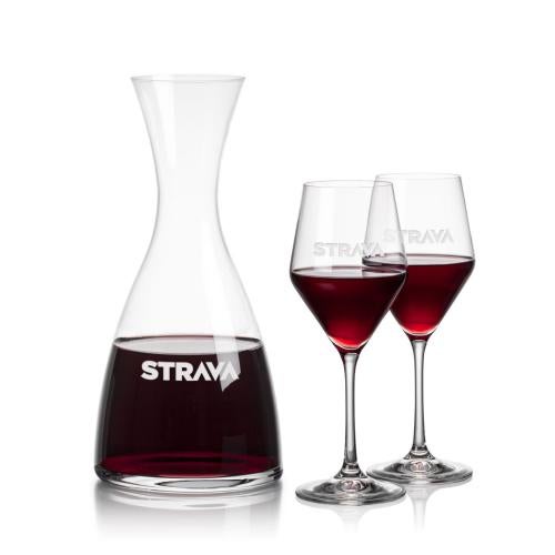 Corporate Recognition Gifts - Etched Barware - Barham Carafe & Bengston Wine