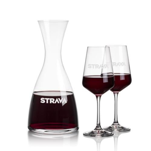 Corporate Recognition Gifts - Etched Barware - Barham Carafe & Cannes Wine