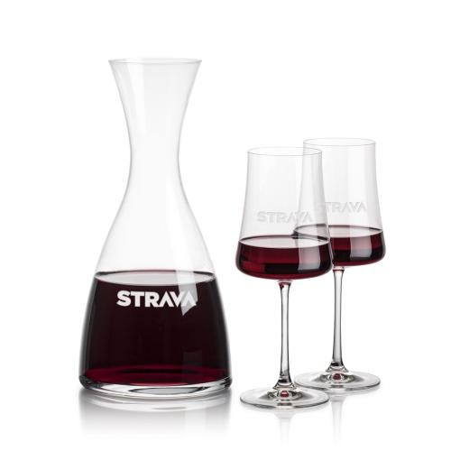 Corporate Recognition Gifts - Etched Barware - Barham Carafe & Dakota Wine