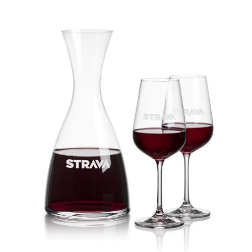 Corporate Recognition Gifts - Etched Barware - Barham Carafe & Laurent Wine