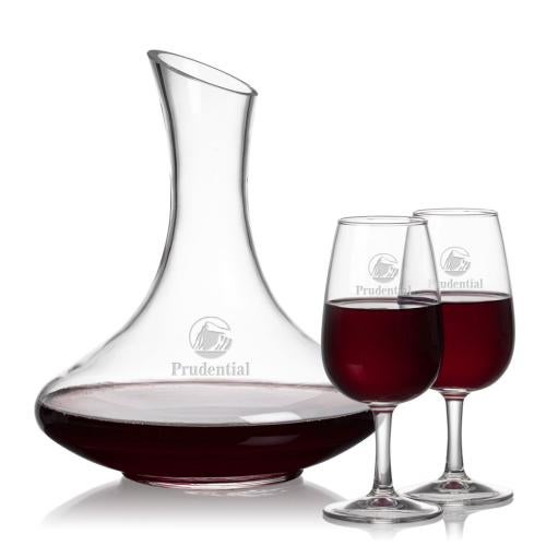 Corporate Recognition Gifts - Etched Barware - Kanata Carafe & Vantage Wine