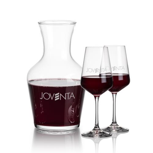 Corporate Recognition Gifts - Etched Barware - Summit Carafe & Connoisseur Wine Set