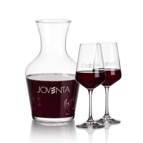 Corporate Recognition Gifts - Etched Barware - Summit Carafe & Connoisseur Wine