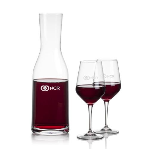 Corporate Recognition Gifts - Etched Barware - Caldmore Carafe & Germain Wine
