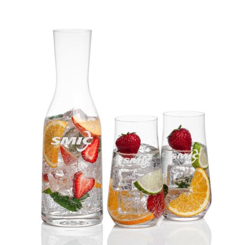 Corporate Recognition Gifts - Etched Barware - Caldmore Carafe & Bretton Beverage