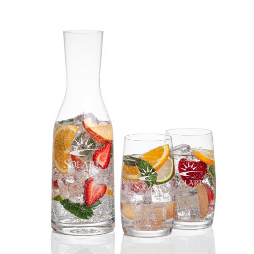 Corporate Recognition Gifts - Etched Barware - Caldmore Carafe & Valemount Beverage
