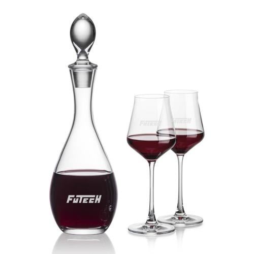 Corporate Recognition Gifts - Etched Barware - Malvern Decanter & Bretton Wine