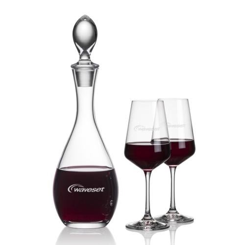 Corporate Recognition Gifts - Etched Barware - Malvern Decanter & Cannes Wine