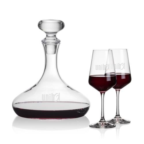 Corporate Recognition Gifts - Etched Barware - Stratford Decanter & Cannes Wine