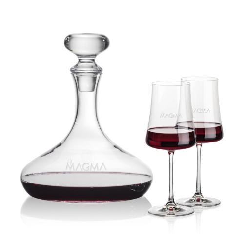 Corporate Recognition Gifts - Etched Barware - Stratford Decanter & Dakota Wine