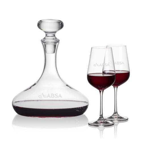 Corporate Recognition Gifts - Etched Barware - Stratford Decanter & Laurent Wine