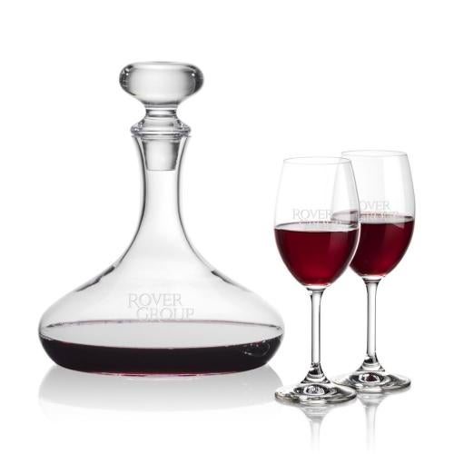 Corporate Recognition Gifts - Etched Barware - Stratford Decanter & Naples Wine
