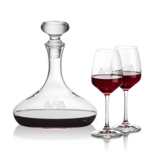 Corporate Recognition Gifts - Etched Barware - Stratford Decanter & Oldham Wine