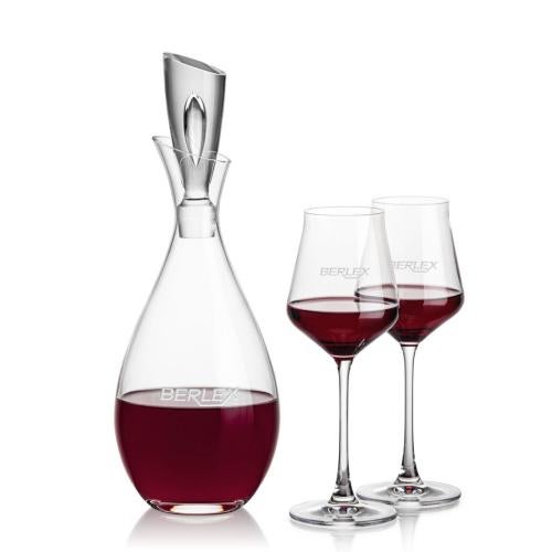 Corporate Recognition Gifts - Etched Barware - Juliette Decanter & Bretton Wine