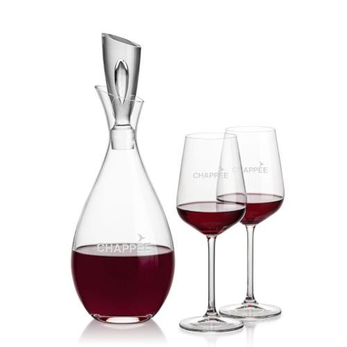 Corporate Recognition Gifts - Etched Barware - Juliette Decanter & Elderwood Wine