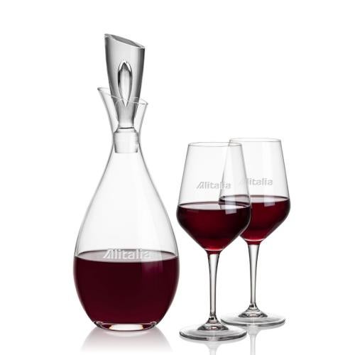 Corporate Recognition Gifts - Etched Barware - Juliette Decanter & Germain Wine