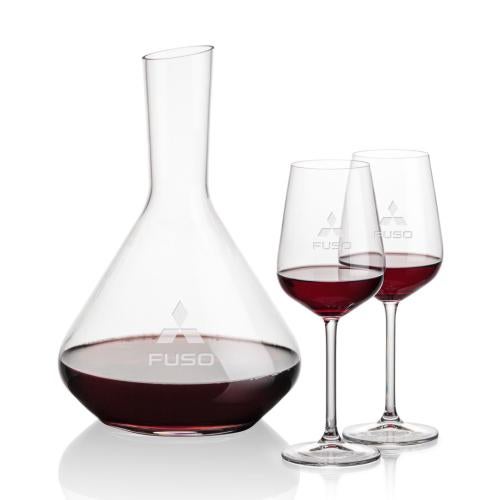 Corporate Recognition Gifts - Etched Barware - Terrassa Carafe & Elderwood Wine