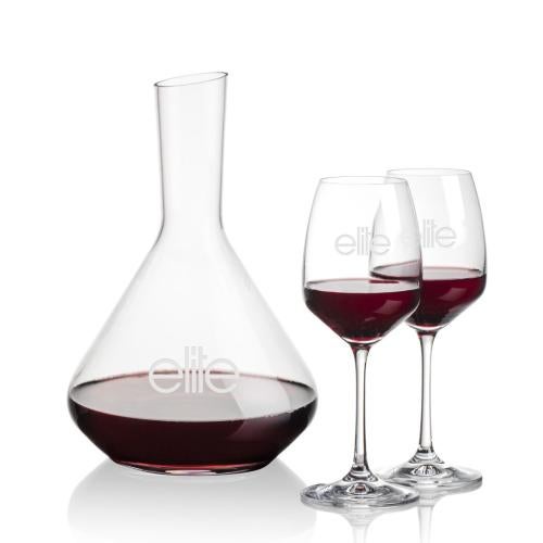 Corporate Recognition Gifts - Etched Barware - Terrassa Carafe & Oldham Wine