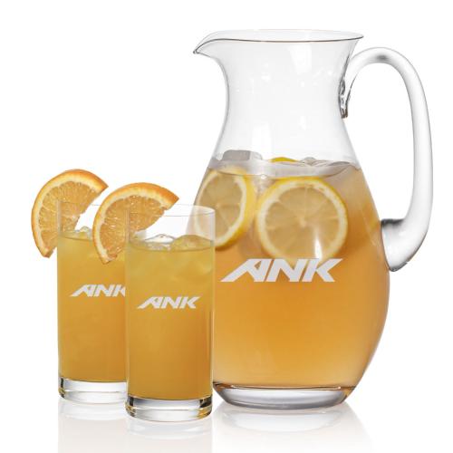 Corporate Recognition Gifts - Etched Barware - St Tropez Pitcher & Franca Beverage