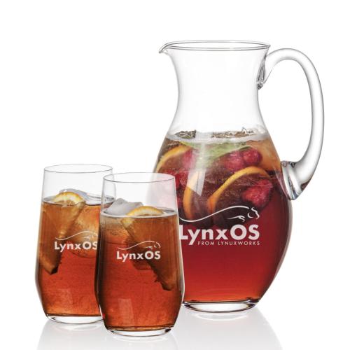 Corporate Recognition Gifts - Etched Barware - St Tropez Pitcher & Germain Beverage